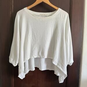 FREE PEOPLE | We The Free White CC Oversized Cropped Tee Shirt | Small